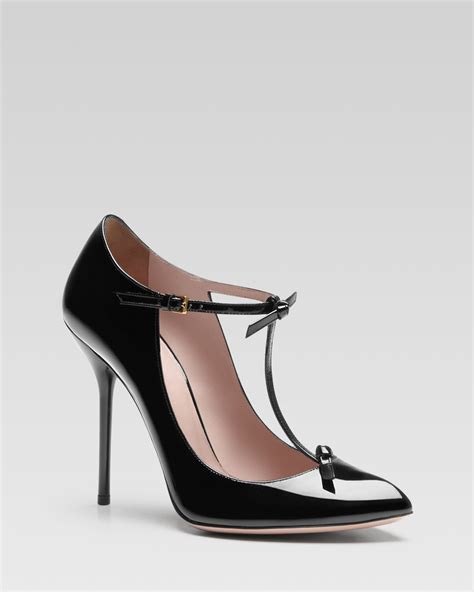 gucci patent leather t strap pump|Women's Gucci Designer Pumps & Slingbacks .